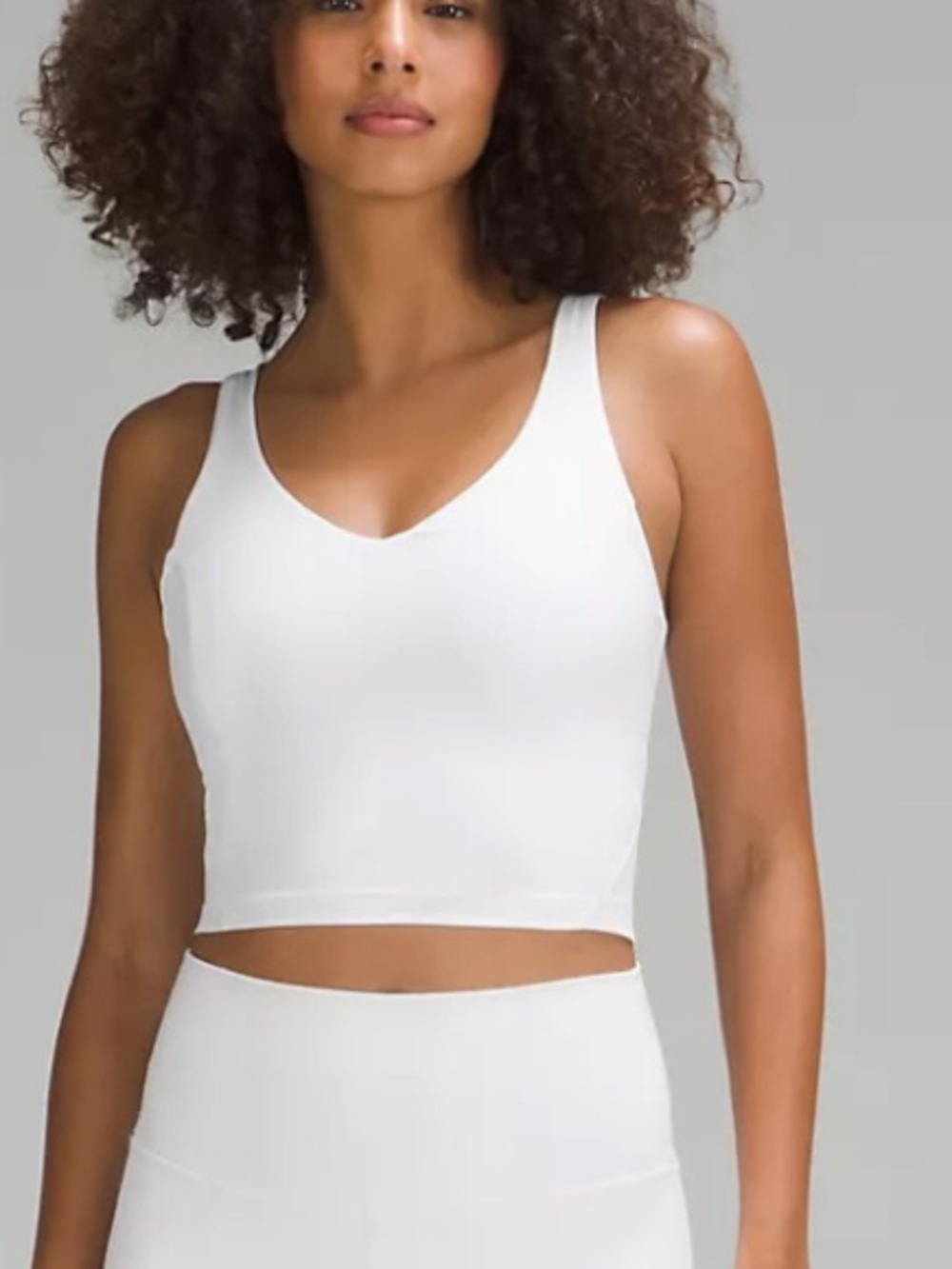 Lululemon align White V-Neck Cropped Athletic Tank size 2